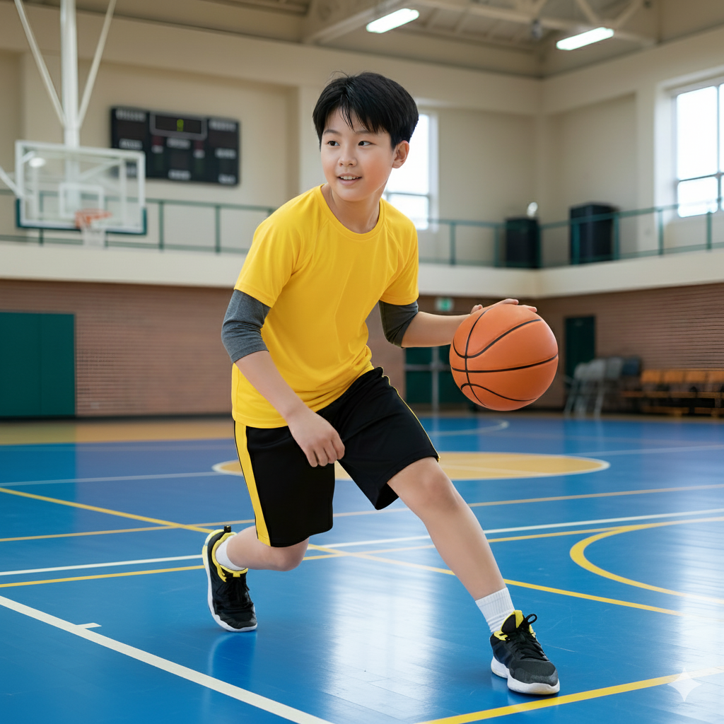 농구하는 아이의 모습